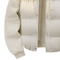 thumbnail image 4 of Xdegoge Plus Size Quilted Jacket for Men Full Zip Drawstring Hooded Jackets Casual Loose Stand Collar Coat Fashion Solid Color Patchwork Outerwear with Pockets, 4 of 6