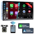 thumbnail image 1 of Estéreo para coche Leadfan, doble DIN, 7 pulgadas, inalámbrico CarPlay/Android, 1 of 6