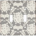 thumbnail image 2 of Metal Light Switch Plate Outlet Cover (Damask Rose Tan - Double Toggle), 2 of 2