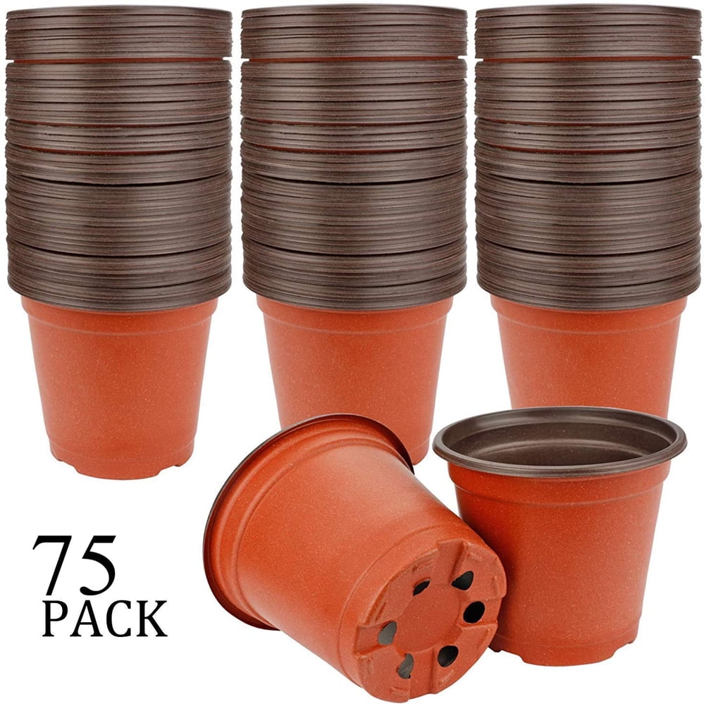 Mr Garden Plastic Nursery Pots With Nine Holes UD5.1xBD3.5xH4.6-Inch,100pcs 