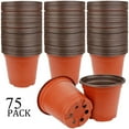 thumbnail image 1 of 75pcs 4 Inch Plastic Planting Pots, , Bottom Drainage Design, Easy to Move, for Transplanting Vegetable and Flower Seedlings, 1 of 7