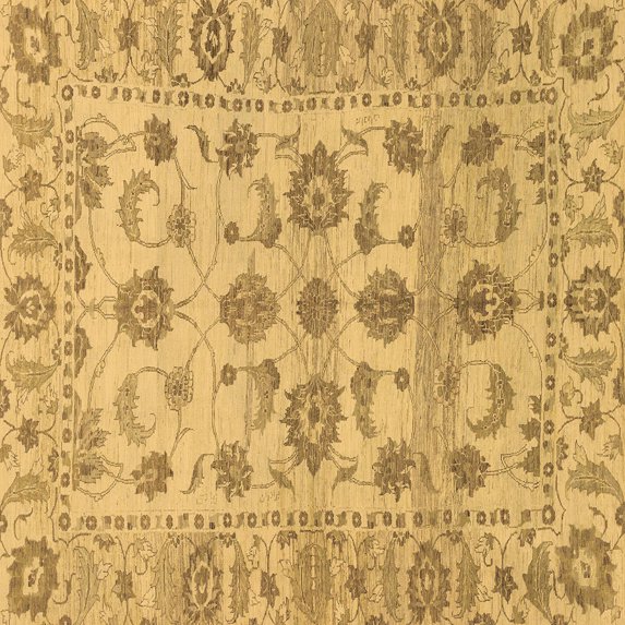 Ahgly Company Indoor Square Oriental Brown Traditional Area Rugs, 7' Square