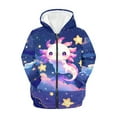 thumbnail image 5 of DISNIMO Galaxy Axolotl Hoodie Girls Star Hoodie Kids Cute Sweatshirt Zip Front Hoodies for Boys Hooded Zip Up Sweatshirts Size 8-10 Girl Hoodie Jacket for Girls Hooded Coat Casual Fall Clothes, 5 of 7