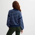 thumbnail image 2 of Women's Draper James Quarter Zip Pullover Sweater Color: Blue Tonal Stripe Size: LARGE, 2 of 4