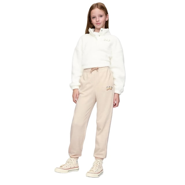 Pantalones Jogger de Forro Polar con Logo GAP para Niñas XL Color Oyster