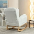 thumbnail image 3 of S-HOME Teddy Fabric Rocking Chair With Eucalyptus Legs, 38 Inches Deep, Ergonomic Backrest for Living Room, 3 of 10
