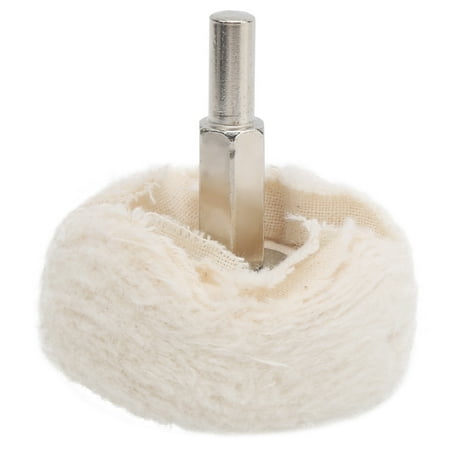 

White Cloth Polishing Wheel Flat Type Cotton Mirror Surface Grinding Tools with Handle50mm