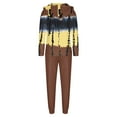 thumbnail image 5 of Two Piece Sets for Women Drawstring Sweatsuits Zip Up Hoodie and Sweatpants Print Hooded Top Pants Tracksuits (Brown L), 5 of 6