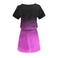 thumbnail image 5 of yillto Mini Dress for Women Casual V Neck Dresses with Pockets Trendy Short Sleeve Drawstring Dresses, 5 of 5
