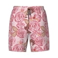 thumbnail image 4 of Lsque Mens Swim Trunks Rose Flowers Pattern - Bathing Suit Compression Liner - Beach Swim Shorts Swimwear - (S-3XL) - Stretch Quick Dry -Large, 4 of 9