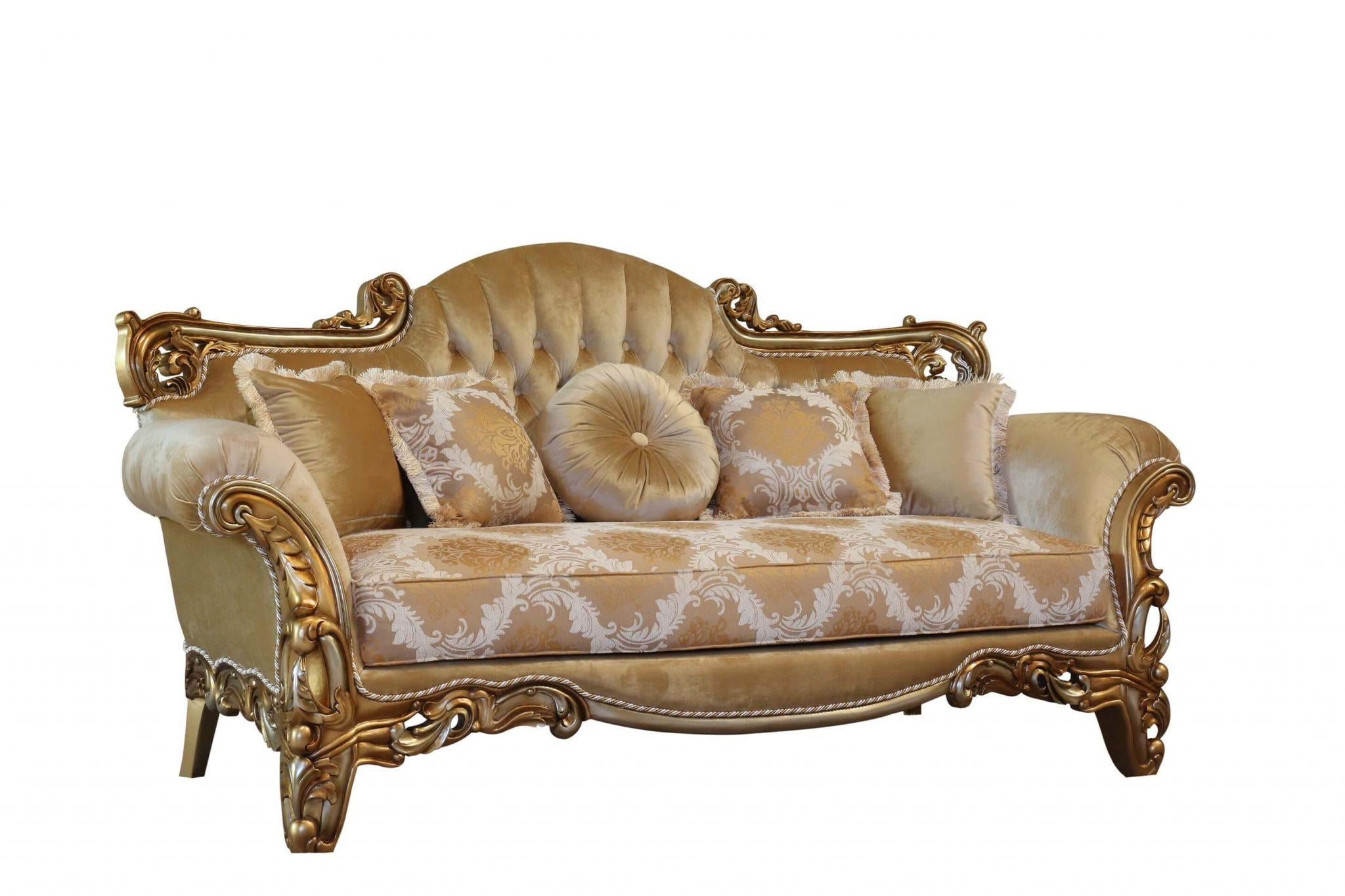 Furniture of America Marinella SM7744-LV Traditional Loveseat with  Intricately Wood-Carved Trim, Dream Home Interiors