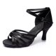 thumbnail image 1 of Zapatos de baile latino con tacón de seda satinada., 1 of 3