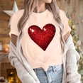 thumbnail image 6 of VKOYWKM Valentine Shirts Women Heart Graphic Tees Spring Short Sleeve T Shirts Romantic Valentine's Day Party Tshirts, 6 of 7