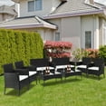 Ktaxon 8PCS Patio Rattan Furniture Set,Ratten Cushioned Sofa Coffee