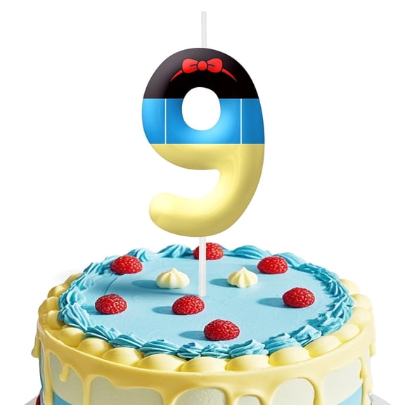 White princess 9 birthday candle, number 9 candle, snow theme party decoration, birthday cake decoration