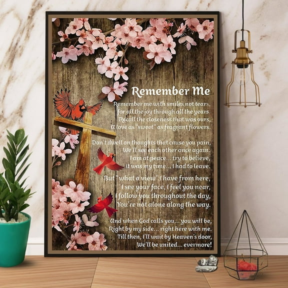 Cardinal And God Remember Me Paper Poster No Frame Matte Wall Art Decor 11 x 17 Inch Poster