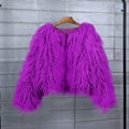 thumbnail image 5 of Hueook Faux Fur Vest Women Winter Solid Color Casual Extended Warm Jacket Purple XL, 5 of 6