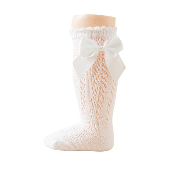 Posijego Toddler Baby Girls Knee High Socks Cute Bow Dress Socks Little Girls Princess Cotton Stockings 0-4 Years