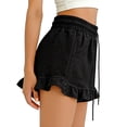 thumbnail image 2 of StSilkitty Girls Ruffle Shorts Solid Color Mid Waist Drawstring Elastic Shorts Summer Beach Casual Shorts, 2 of 7