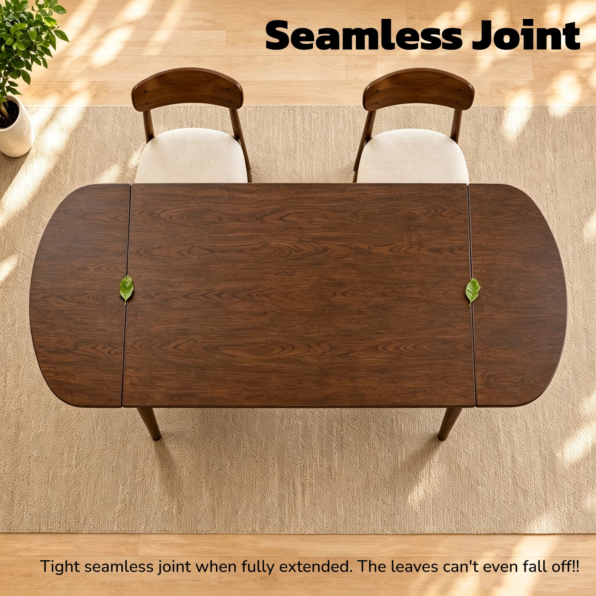 Solid Wood Extendable Dining Table Expandable Kitchen Table for 4-10 People 47.2"L-70.87"L Expandable Table for Dining Room, Kitchen, Living Room