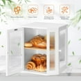 thumbnail image 4 of Bamboo Bread Box, Kitchen Countertop Corner Bread Box, Large Capacity 2-Tier Bread Container, Bread Storage Container with Dual Rippled Acrylic Doors, for Kitchen Food Storage, White WT12MB01, 4 of 18