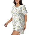 thumbnail image 2 of "Wukai Floral Women's Pajama Set - Short-Sleeve Top and Shorts with Elastic Waistband and Pockets for Loungewear, Yoga, and Casual Wear-Small, 2 of 8