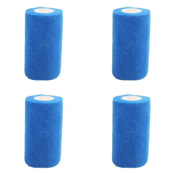QARUN 4 Rolls Self Adhesive Bandage Wrap 2" Bitter Wrap for Dogs No Chew-Medical Cohesive Bandage Wrap for Wound Care,Paw Care,First Aid,Vet Tape for Pet Cat Horses Birds(Blue)
