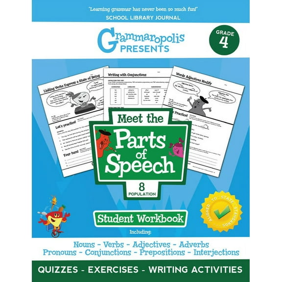 Grammaropolis Grammar Workbooks The Parts of Speech Workbook, Grade 4, (Paperback)