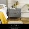 thumbnail image 1 of Nicole Miller Jaheim Faux Shagreen Side Table with 2 Drawers, Grey/Gold, 1 of 7