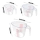thumbnail image 3 of Utensilios de cocina, juego de tres tazas medidoras de plástico grueso para uso doméstico, transparentes con marcas claras, disponibles en tamaños de 250 ml, 500 ml y 1000 ml, cilindro graduado., 3 of 6