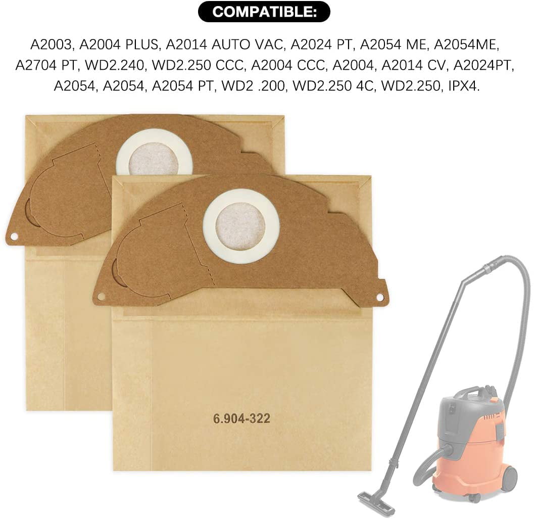 A2024 PT A2024PT 5 x KARCHER Vacuum Cleaner Dust Bags To Fit  A2024 