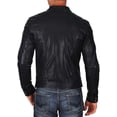 thumbnail image 2 of Men Leather Jacket Slim Fit Biker Motorcycle Genuine Lambskin Jacket A381, 2 of 3