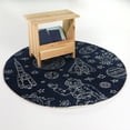 thumbnail image 5 of Mainstays Navy Space Round Indoor Rug, 47" Round, 5 of 6