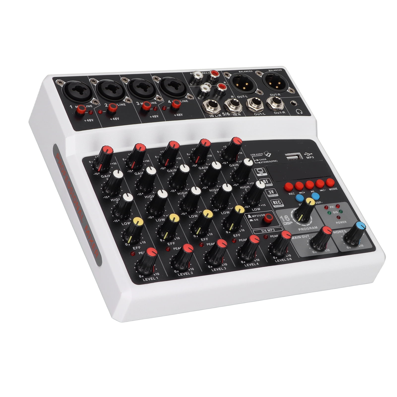 SoundBoard Mixer, 6 Channel Computer Professional Audio Mixer For DJ