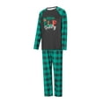 thumbnail image 5 of Elippeo Family Matching Christmas Pajamas, Letter  Elf Boot Print Long-Sleeved Round Neck Tops + Plaid Pattern Trousers Sleepwear, 5 of 10