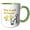 Green/White, variant on 3drose, Cute Image of Chicks with Text, 11oz Two-tone Red Mug