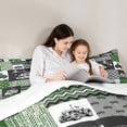 thumbnail image 5 of Tractor Bedding Set King Size Equipment Trucks Comforter Set Farmhouse Harvester Down Comforter Car Bedroom Decor Green Vehicle Quilt Set Plaid Comforter with 2 Pillowcases, Grey, 5 of 7