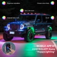 thumbnail image 3 of Lámpara de atmósfera de automóvil Luces LED de roca 4 Uds luces LED multicolores ajuste de brillo impermeable con aplicación BT sincronización con función de música para SUV ATV UTV, 3 of 8