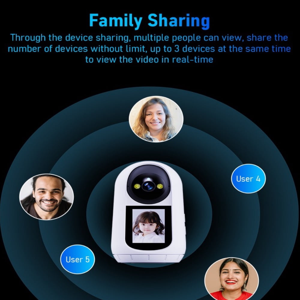 Baby Monitor Smart Screen Camera Pet Camera Indoor Two Way Wireless Security Camera Monitor 1080P Motion Detection, Full Colour Night Vision, Baby/Elderly/Nanny Audio Calling Device Pan Tilt