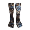 thumbnail image 5 of KLL Vintage Blue Floral Wolf Print Cool Socks Men's Women's Crew Socks Funny Crazy Novelty Stockings, 5 of 8