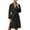 Black, variant on Women Trench Coat Long Loose Jacket Classic Lapel Peacoat with Belt Navy M