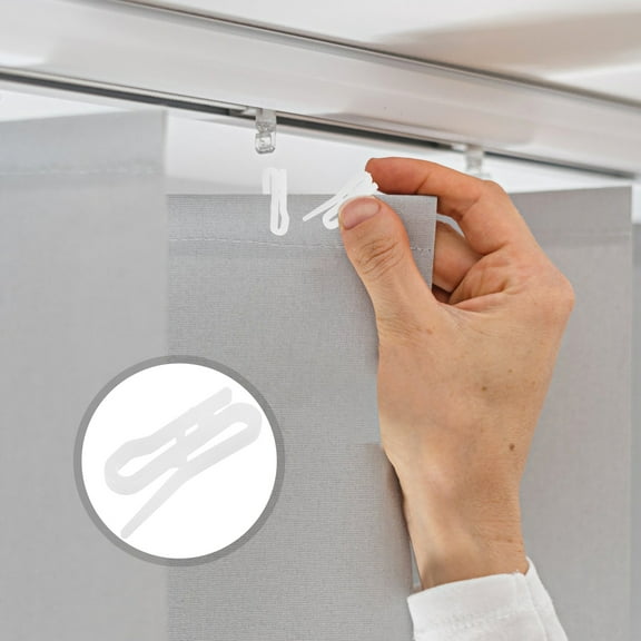 Worgeous 100pcs Curtain Hooks Plastic Pin On Drapery Hooks for Home Bus Door Shower Curtains