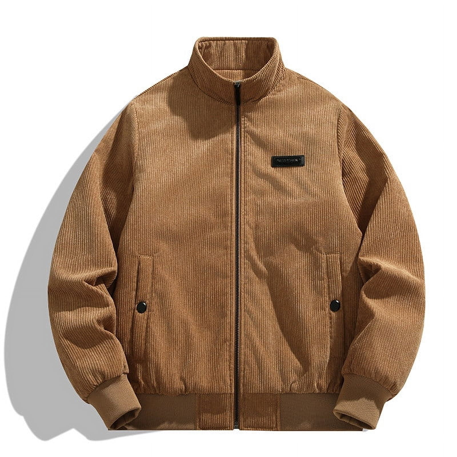 Styesk Jackets for Men Men's Casual Solid Stand Collar Zipper