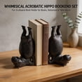 thumbnail image 7 of WWV Fun Acrobatic Hippo Bookends Set Heavy Duty Resin 10 Inch Tall Modern Sculptural Holder for Shelves Desk Home Office Decor Gift Surprise Gift for Family Friends 1 Pair, 7 of 7