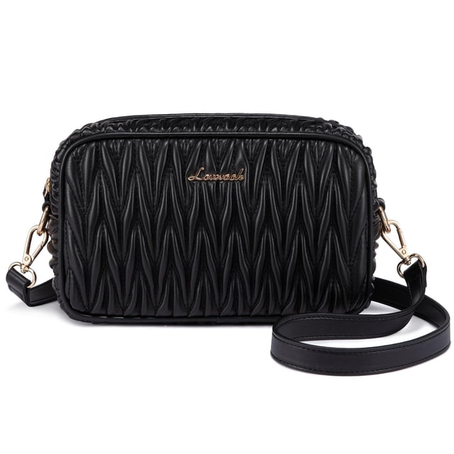 Bandolera LOVEVOOK acolchada de piel vegana negra para mujer