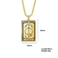 thumbnail image 4 of TEAMER Skeleton Tarot Card Necklace Stainless Steel Amulet Marigold Tarot Card Major Arcana Necklaces for Women Men, 4 of 4