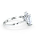 thumbnail image 2 of Art Deco Engagement Ring Pear Simulated Cubic Zirconia 925 Sterling Silver Size 5, 2 of 5