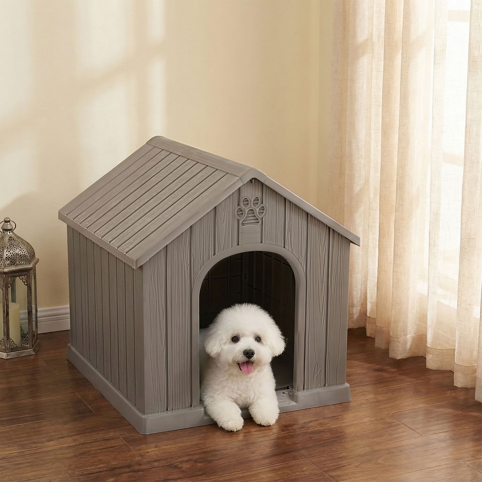 MAYEERTY UV-Protected Ventilated Dog House, Sturdy Outdoor Pet Shelter for Outdoor Residential Spaces
