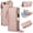 Rosegold, variant on Crossbody Wallet Case for iPhone 8 Plus / iPhone 7 Plus RFID Blocking Card Slots, PU Leather Magnetic Snap Wristband Strap Zipper Pocket Phone Case with Stand Secure Ring Buckle, Rosegold