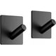 thumbnail image 1 of Juego de 2 ganchos de pared adhesivos MACHAO acero inoxidable sin taladrar color negro, 1 of 5